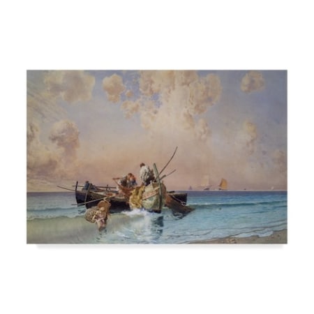 Eduardo Dalbono 'Back From Fishing' Canvas Art,30x47